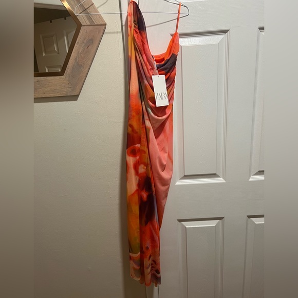 Zara strapless printed tulle dress - Picture 2 of 3